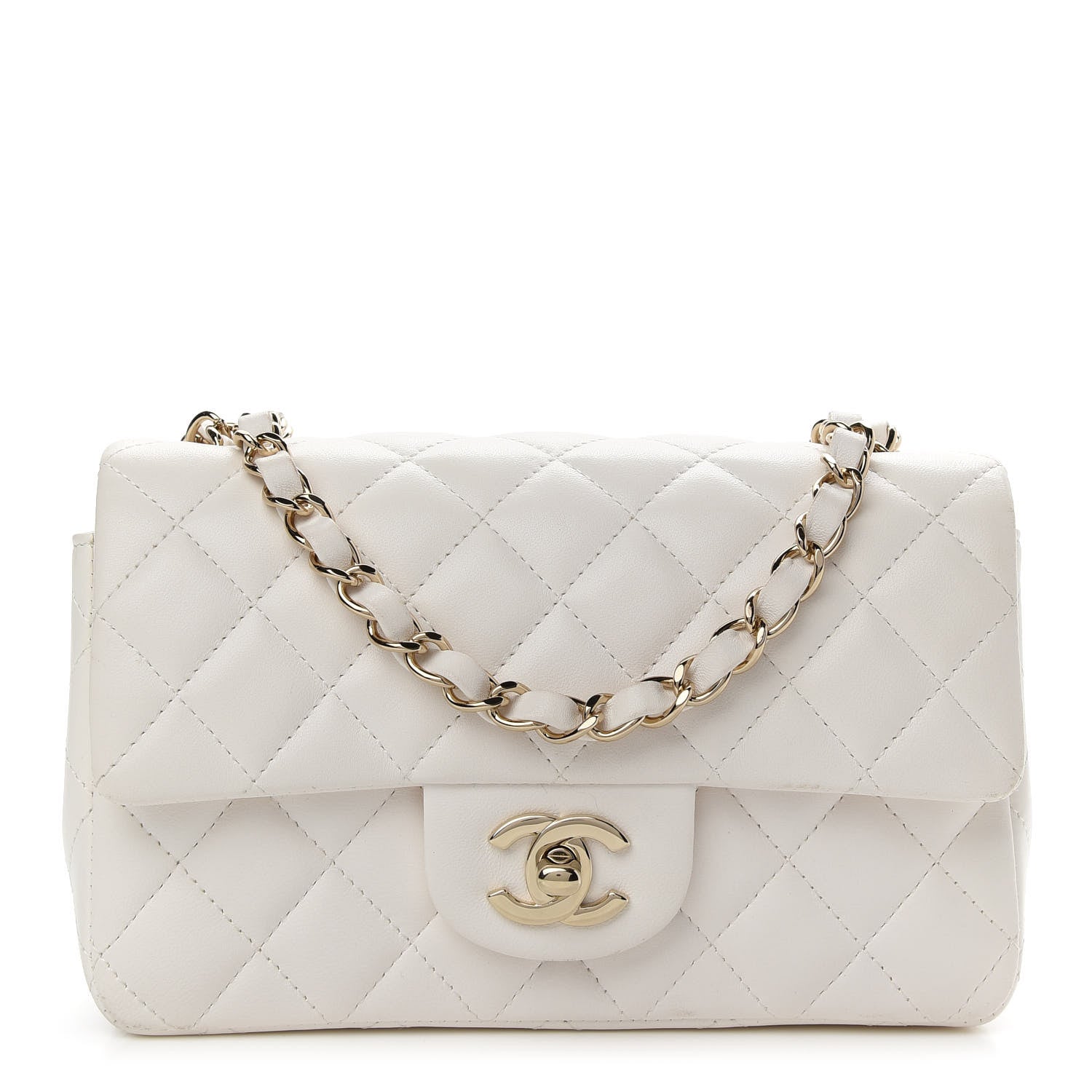 Chanel Lambskin Quilted Mini Rectangular Flap White 1 of 11
