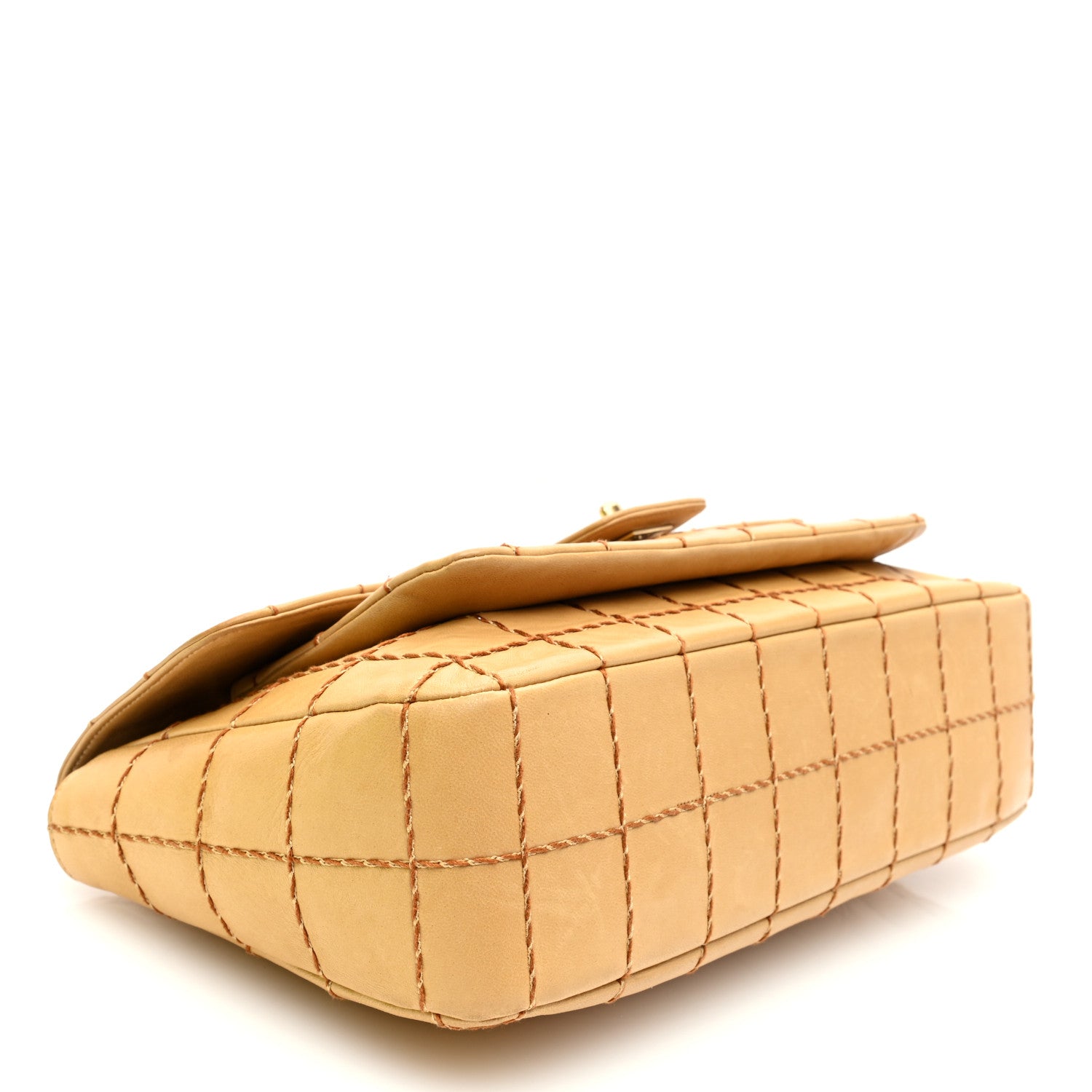 Chanel Lambskin Square Double Stitch Flap Beige 4 of 10
