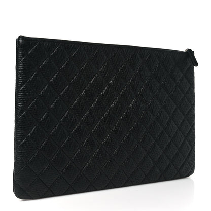 Chanel Calfskin Braided Large Cosmetic Case Black 3 of 10