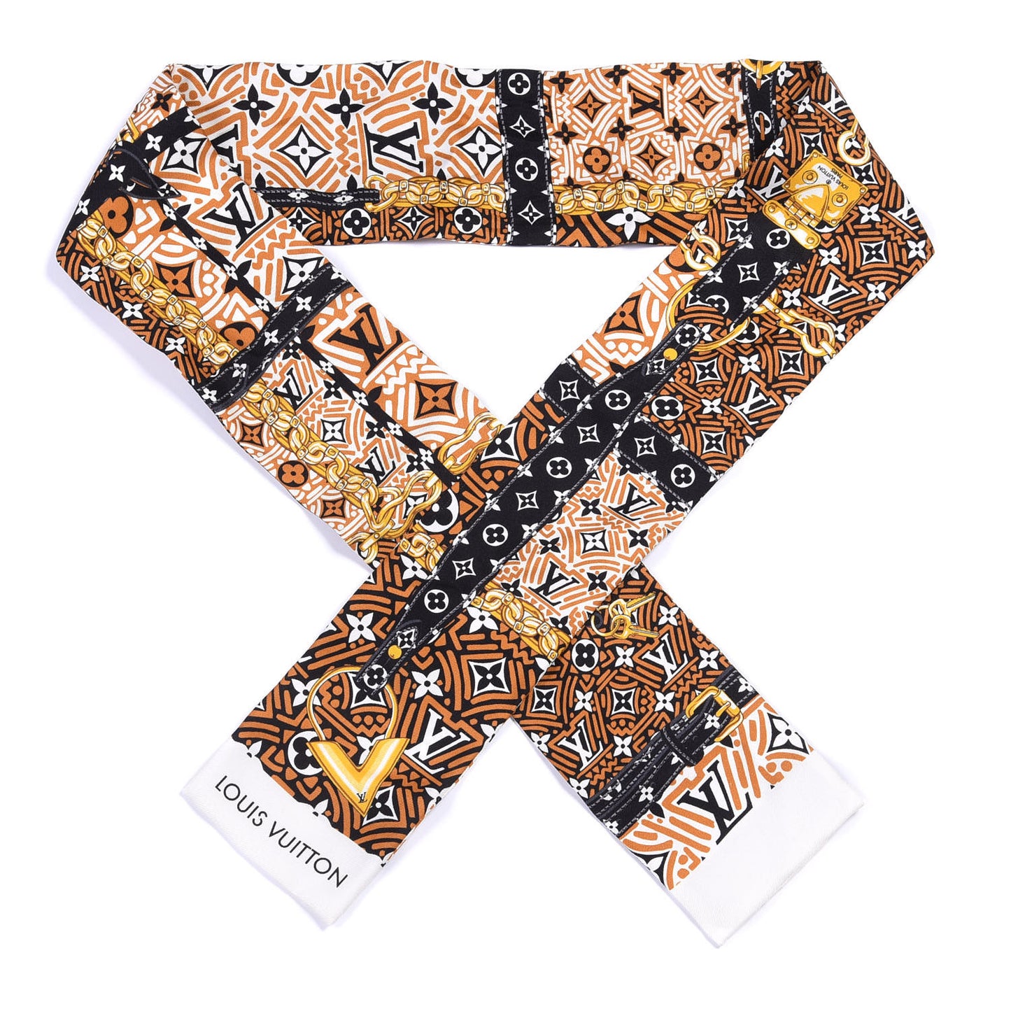 Silk Monogram Crafty Confidential Bandeau Caramel