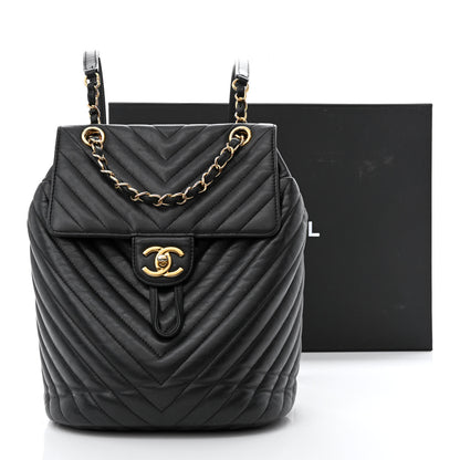 Chanel Calfskin Chevron Quilted Small Urban Spirit Backpack Black 12 of 12