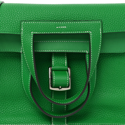Hermes Taurillon Clemence Halzan 31 GM Bambou 7 of 9