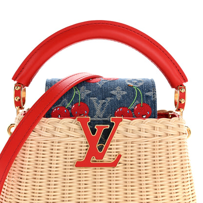 Louis Vuitton LV X TM Rattan Denim Calfskin Cerises Capucines Mini 7 of 10