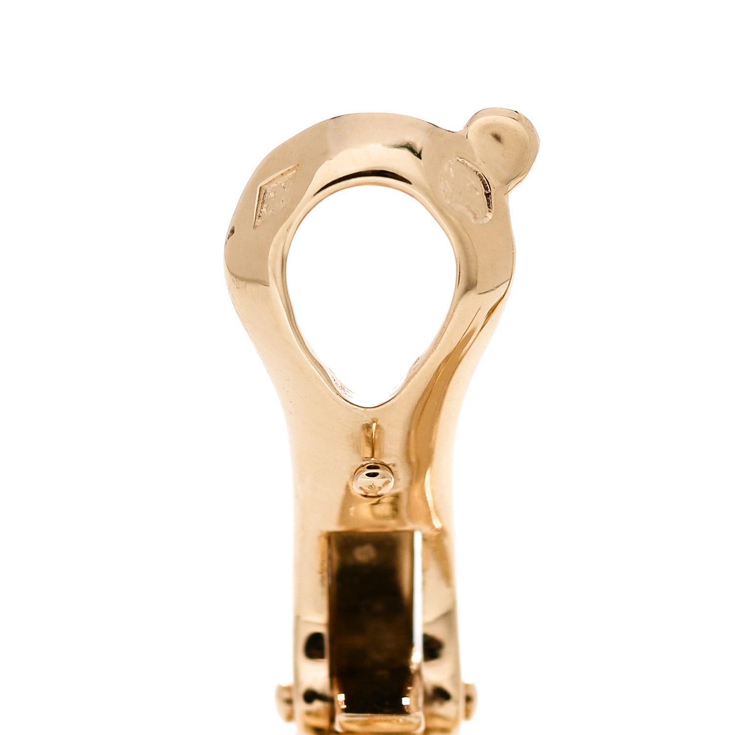 Van Cleef & Arpels 18K Yellow Gold Guilloche Vintage Alhambra Earrings 5 of 5