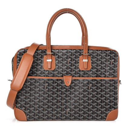 Goyard Chevron Ambassade MM Briefcase Black Gold 1 of 10