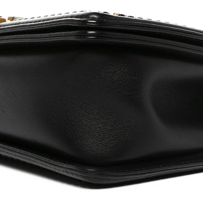 Chanel Calfskin Quilted Medium Boy Top Handle Flap Black 10 of 10