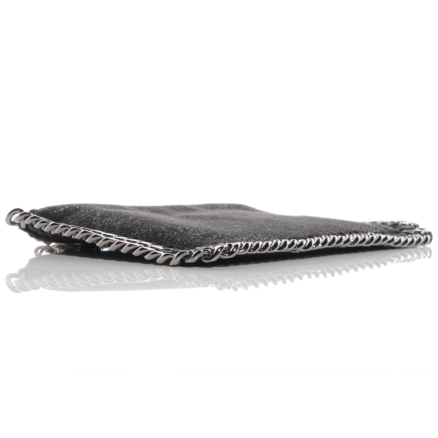 Faux Leather Shaggy Deer Falabella Wristlet Black