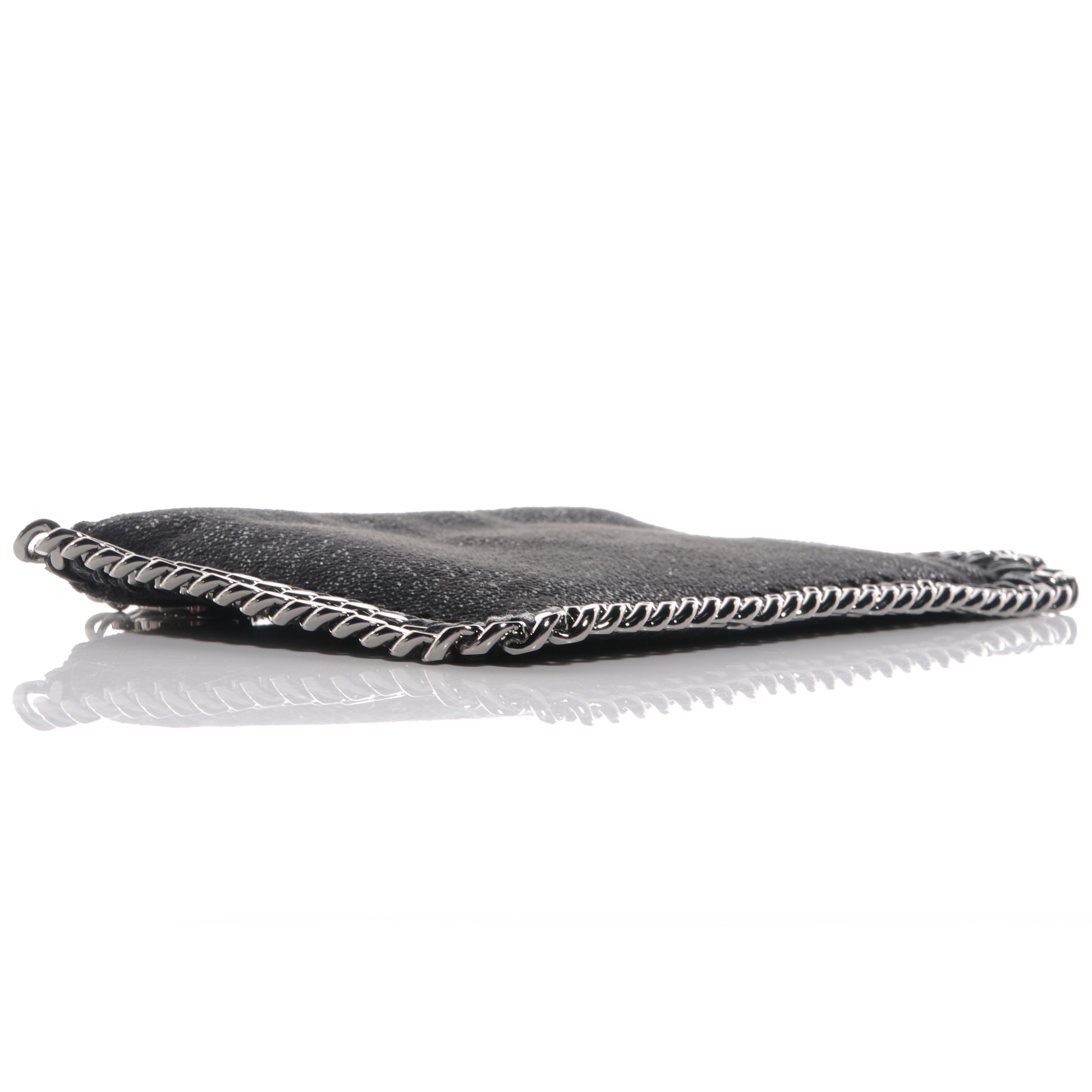 Stella McCartney Faux Leather Shaggy Deer Falabella Wristlet Black 4 of 8