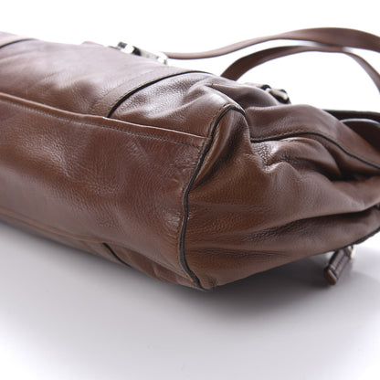 Prada Cervo Antik Easy Foldover Pushlock Satchel Bruciato 7 of 9