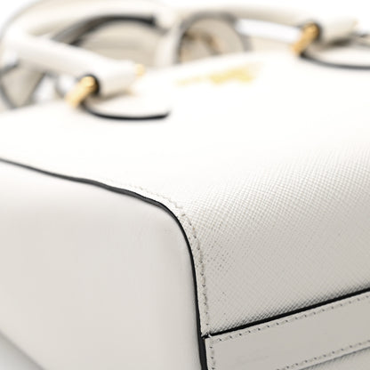 Prada Saffiano Soft Calfskin Small Zippered Tote White 10 of 10