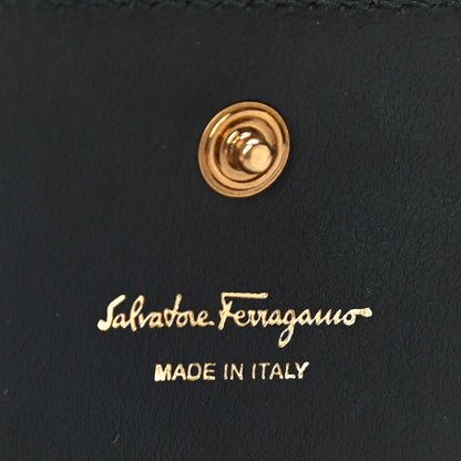 Salvatore Ferragamo Grained Calfskin Gancini Wallet Black 7 of 10