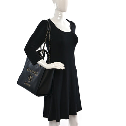 Chanel Caviar Medium Studded Deauville Tote Black 2 of 11