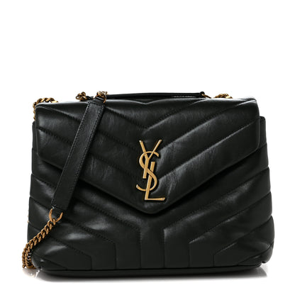 Saint Laurent Calfskin Y Quilted Monogram Small Loulou Chain Satchel Olive 1 of 8