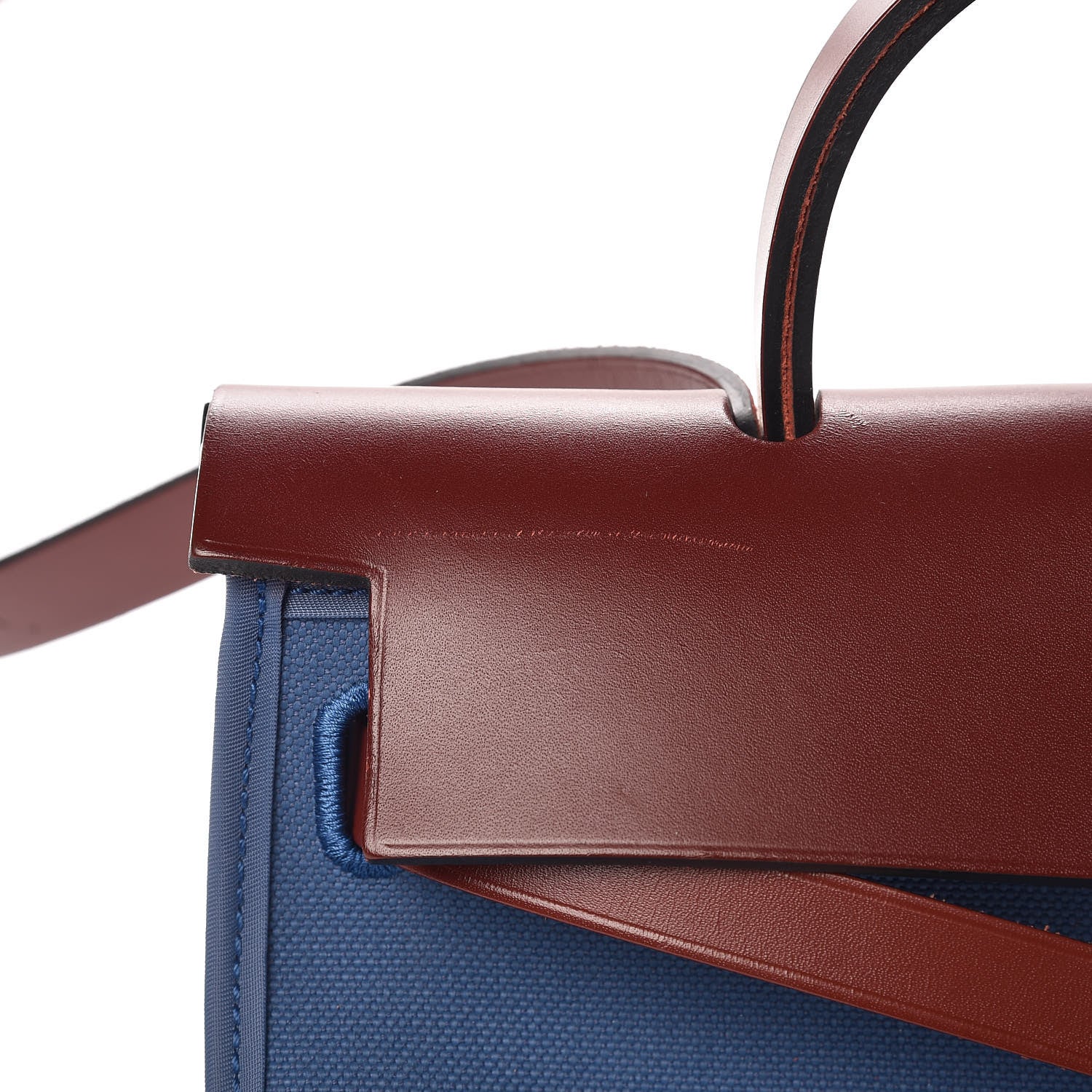 Hermes Vache Hunter Toile Militaire Herbag Zip 31 PM Bleu Agate Rouge H 8 of 10