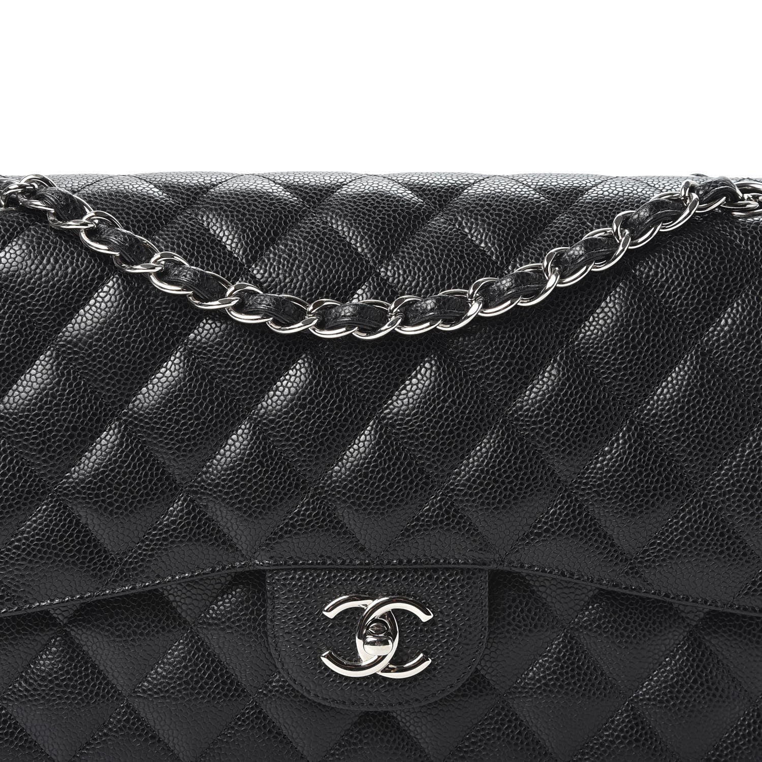 Chanel Caviar Quilted Jumbo Double Flap Black 9 of 9
