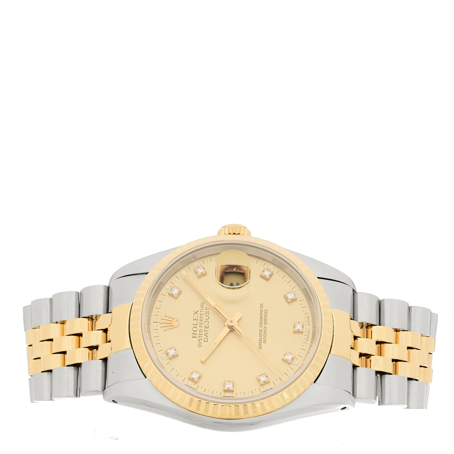 Stainless Steel 18K Yellow Gold 36mm Oyster Perpetual Datejust Watch Champagne 16233 Champagne