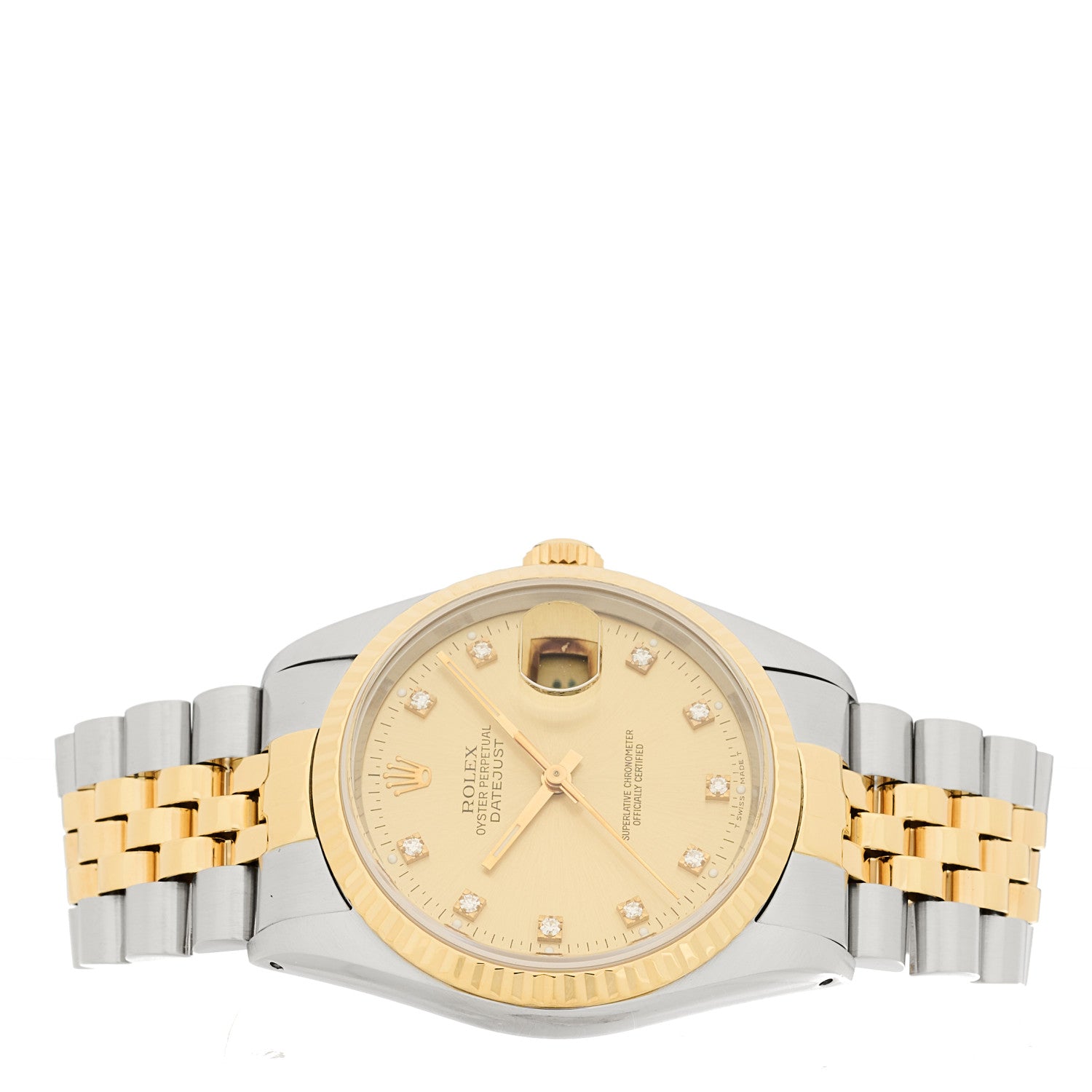 Rolex Stainless Steel 18K Yellow Gold 36mm Oyster Perpetual Datejust Watch Champagne 16233 Champagne 2 of 4
