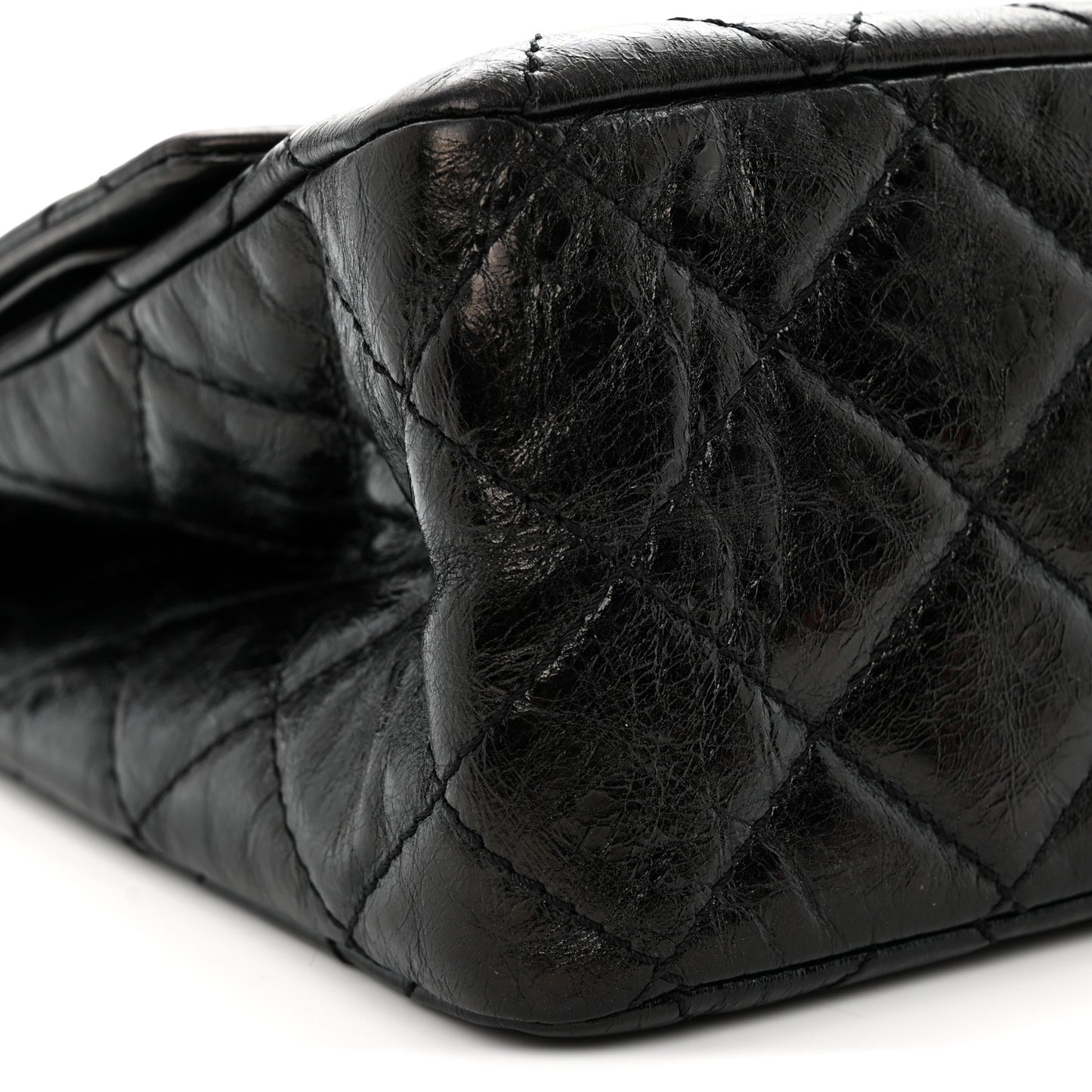 Metallic Aged Calfskin Quilted 2.55 Reissue 227 Flap Black