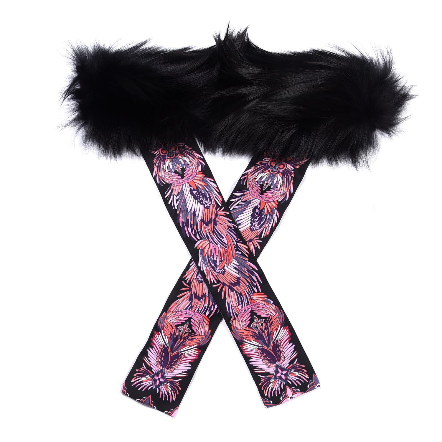 Louis Vuitton Silk Fox Fur Innocence Bandeau Black 1 of 3