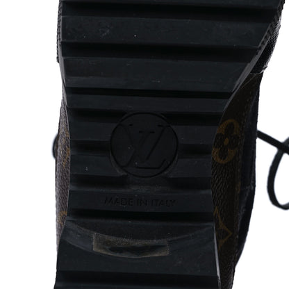 Louis Vuitton Suede Calfskin Monogram Laureate Platform Desert Boots 40 Black 6 of 10