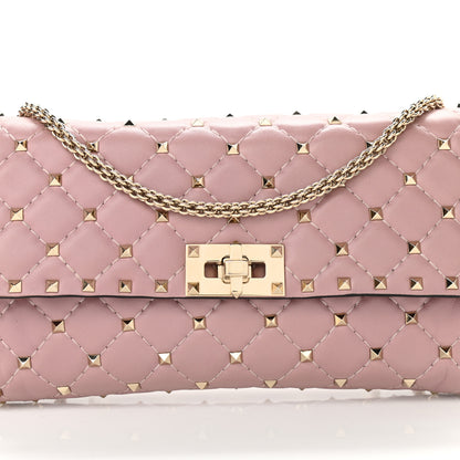 Valentino Garavani Nappa Rockstud Spike Wallet on Chain Water Rose 7 of 10