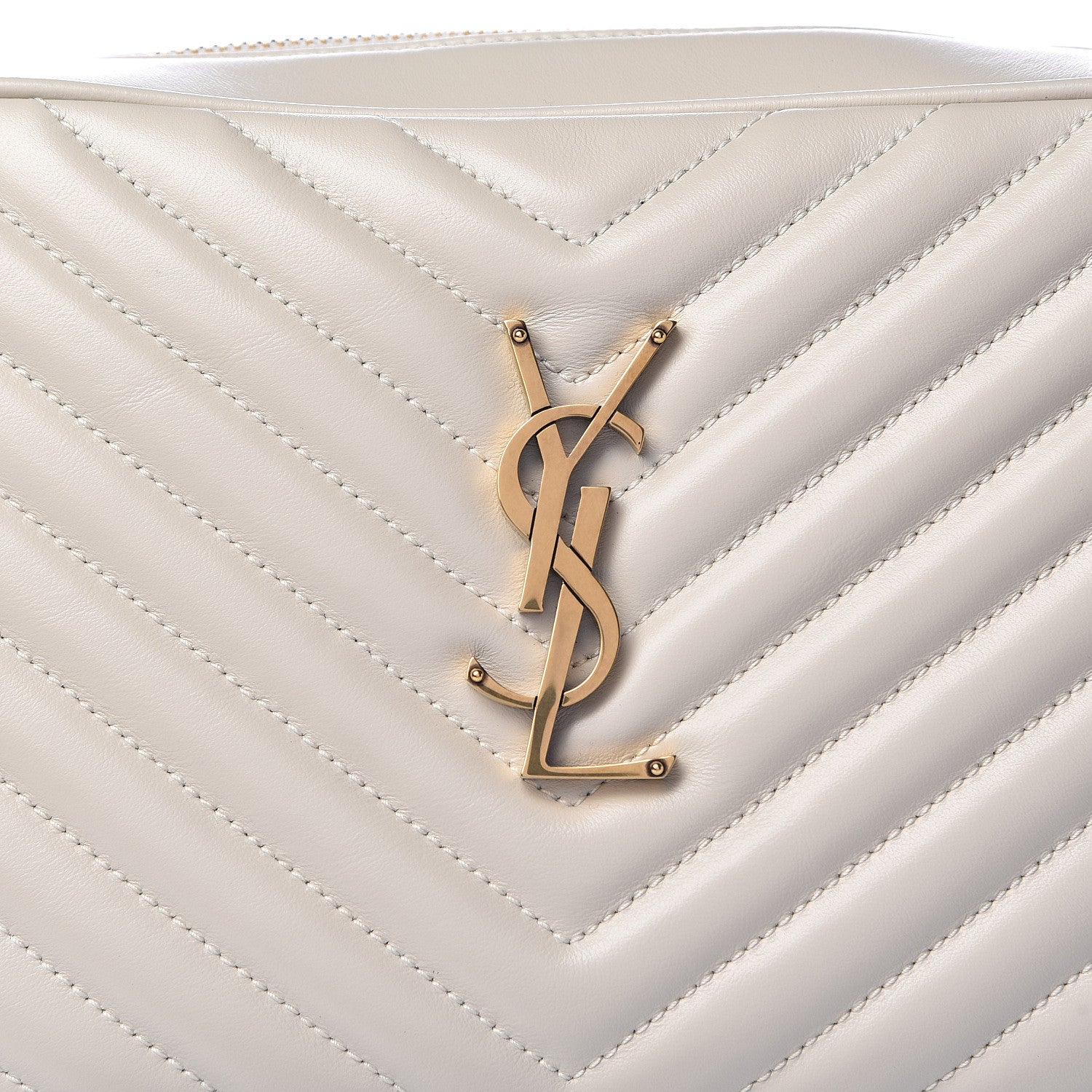 Saint Laurent Calfskin Matelasse Monogram Lou Camera Bag Crema Soft 10 of 10