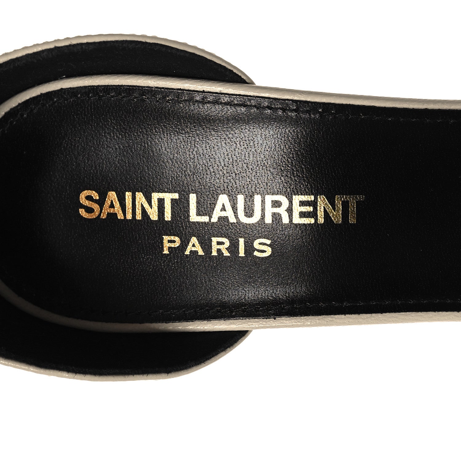 Saint Laurent Lambskin Jodie Platform Sandals 37 Pearl 8 of 10