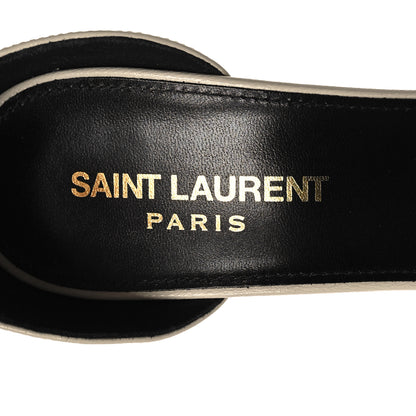 Saint Laurent Lambskin Jodie Platform Sandals 37 Pearl 8 of 10