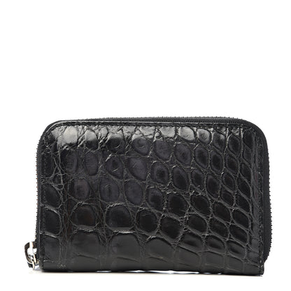 Gucci Crocodile Zip Around Card Case Black 1 of 6