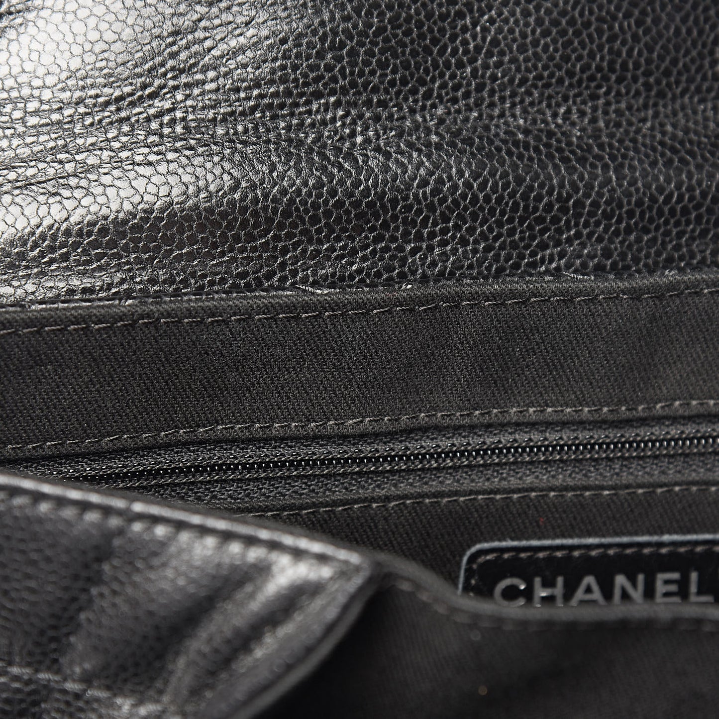 Caviar Quilted Timeless Accordion Flap Black