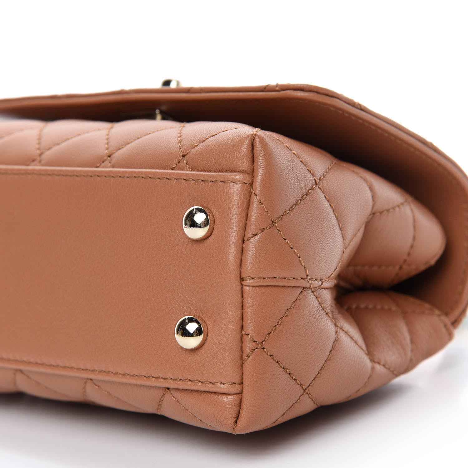 Chanel Goatskin Quilted Extra Mini Rainbow Coco Handle Flap Brown 7 of 10