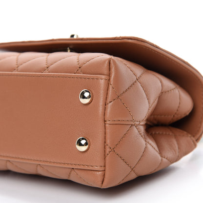 Chanel Goatskin Quilted Extra Mini Rainbow Coco Handle Flap Brown 7 of 10