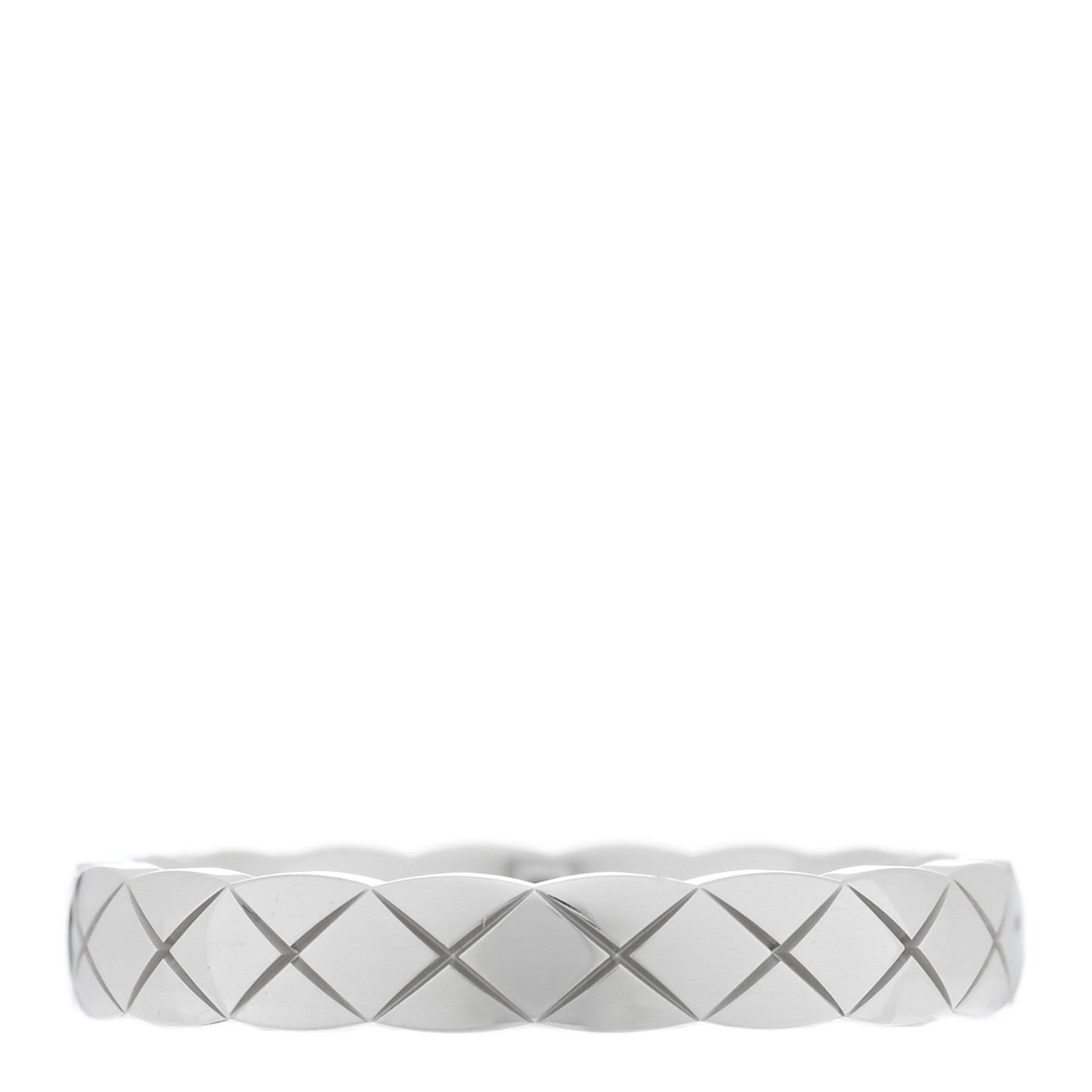 Chanel 18K White Gold Mini Coco Crush Ring 52 6 1 of 5