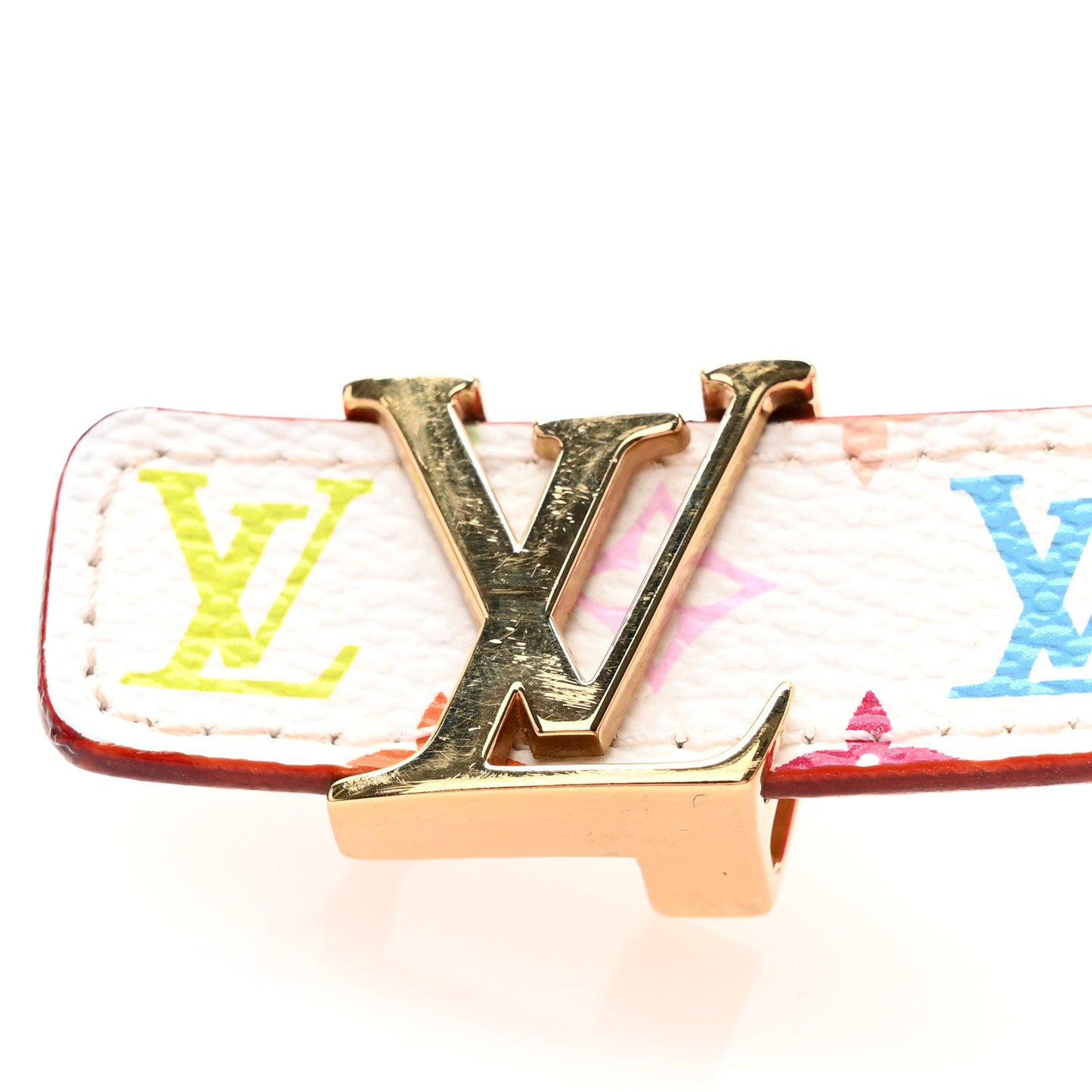 Monogram Multicolor LV Initiales Belt 85 34 White