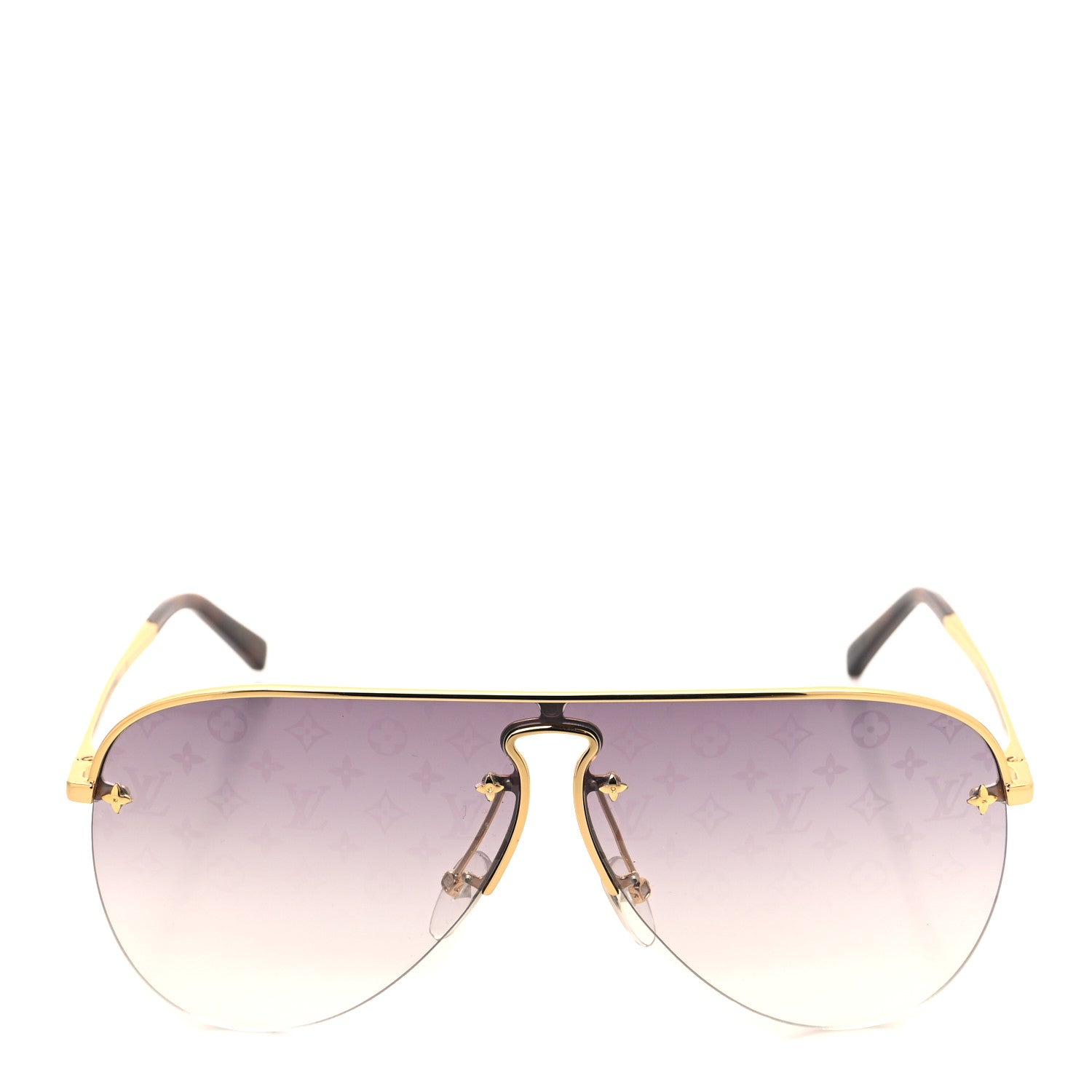Louis Vuitton LOUIS VUITTON Grease Mask Sunglasses Z1470U Gold 2 of 9