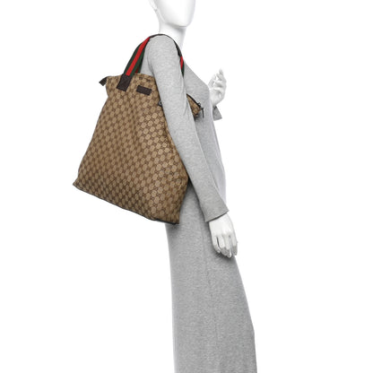Gucci GG Monogram Large Web Handle Vertical Tote Dark Brown 3 of 27