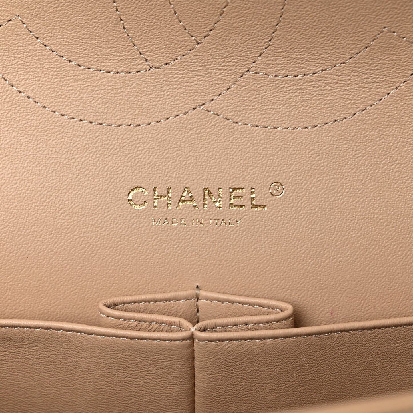 Lambskin Quilted Jumbo Double Flap Beige