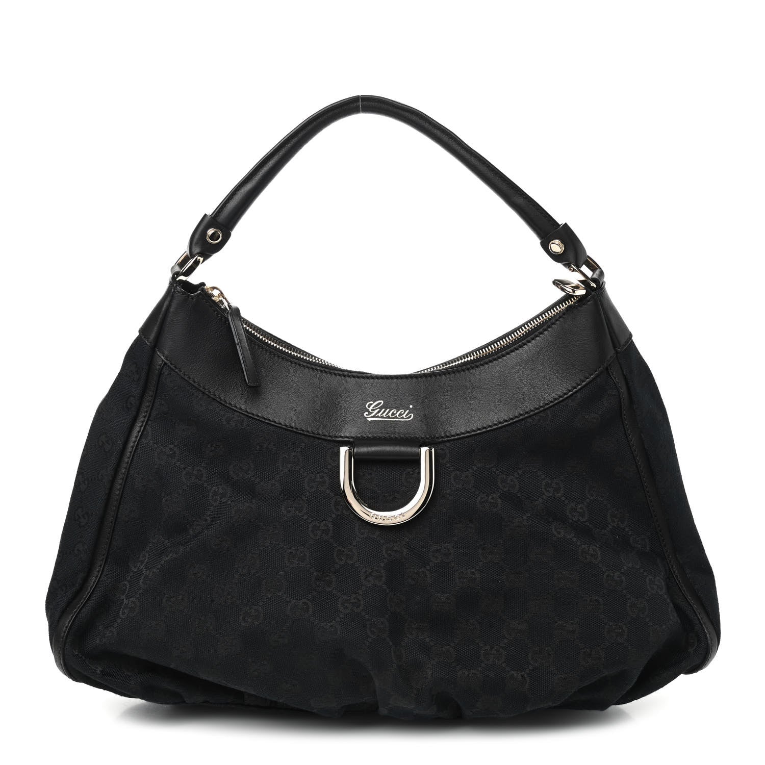 Gucci Monogram Large D Ring Hobo Black 1 of 8