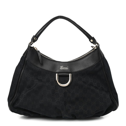 Gucci Monogram Large D Ring Hobo Black 1 of 8
