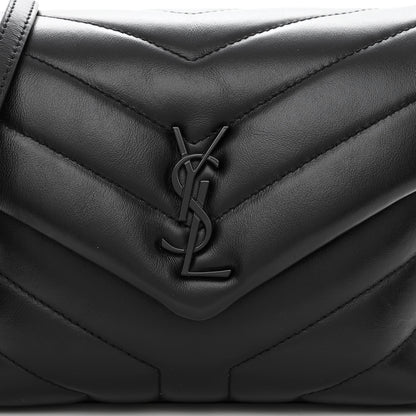 Saint Laurent Calfskin Y Quilted Monogram Monochrome Toy Loulou Crossbody Bag Black 7 of 10