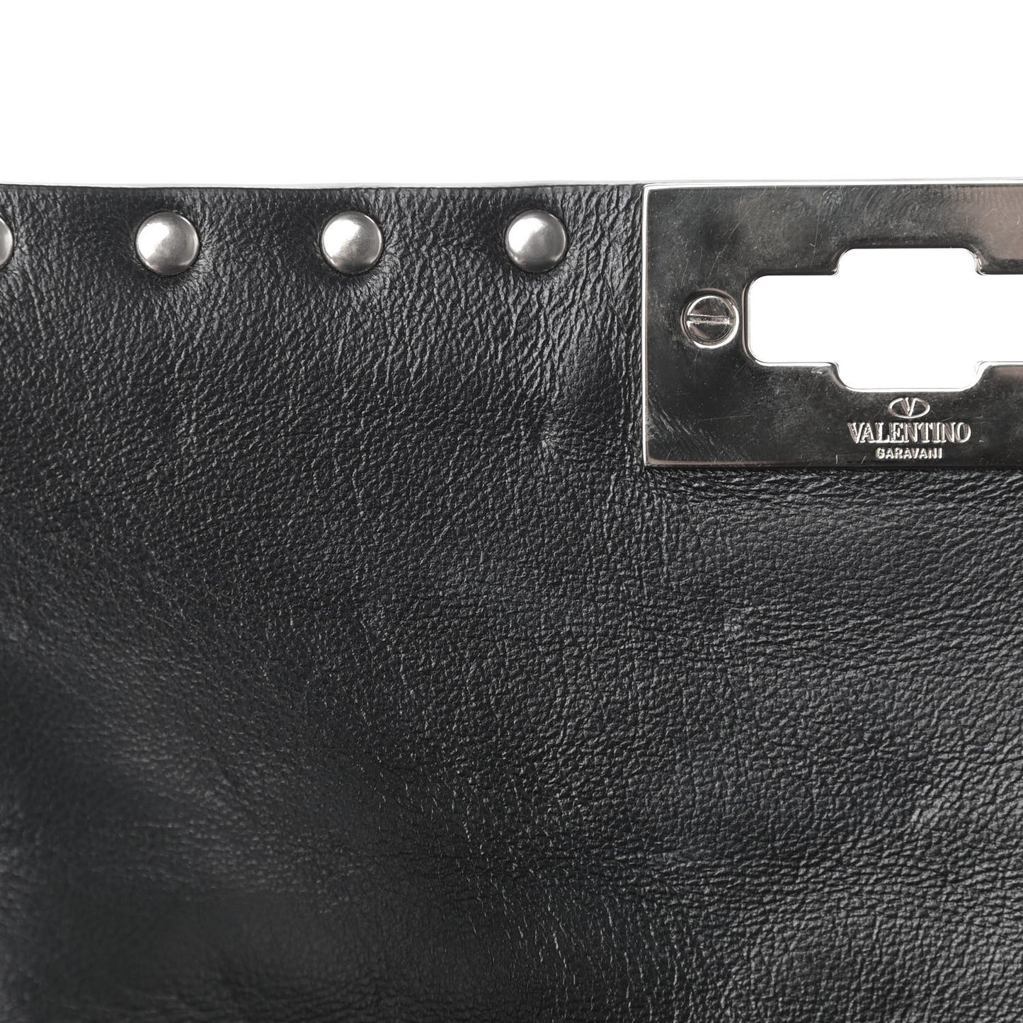 Metallic Wrinkled Lambskin Medium Rockstud Spike Shoulder Bag Peacock