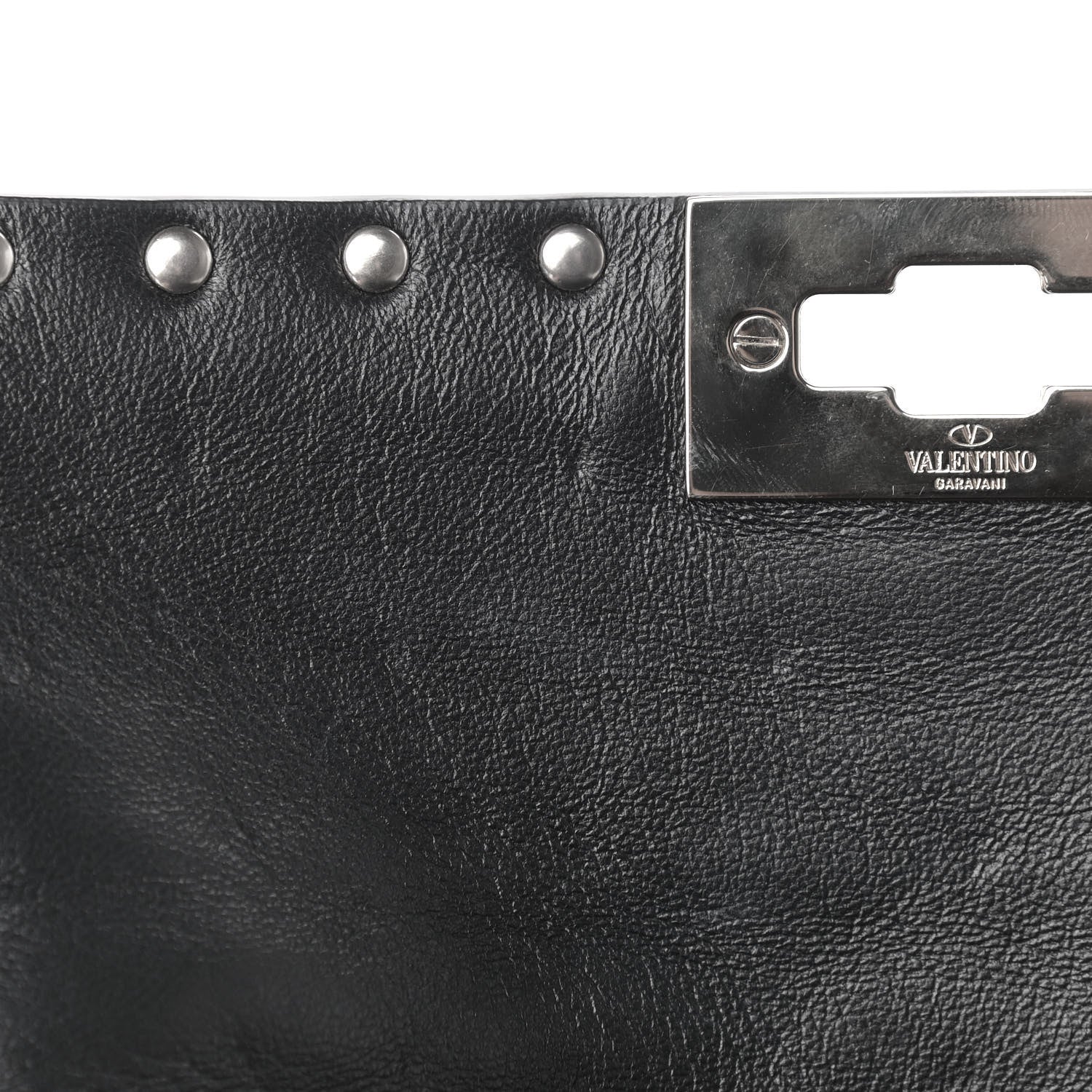 Valentino Garavani Metallic Wrinkled Lambskin Medium Rockstud Spike Shoulder Bag Peacock 10 of 11