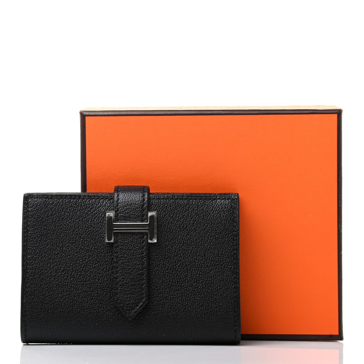 Hermes Chevre Mysore Mini Bearn Wallet Black 8 of 8