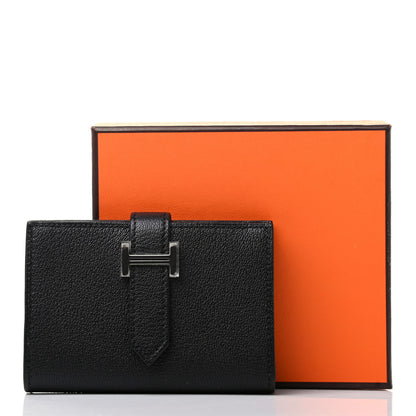 Hermes Chevre Mysore Mini Bearn Wallet Black 8 of 8