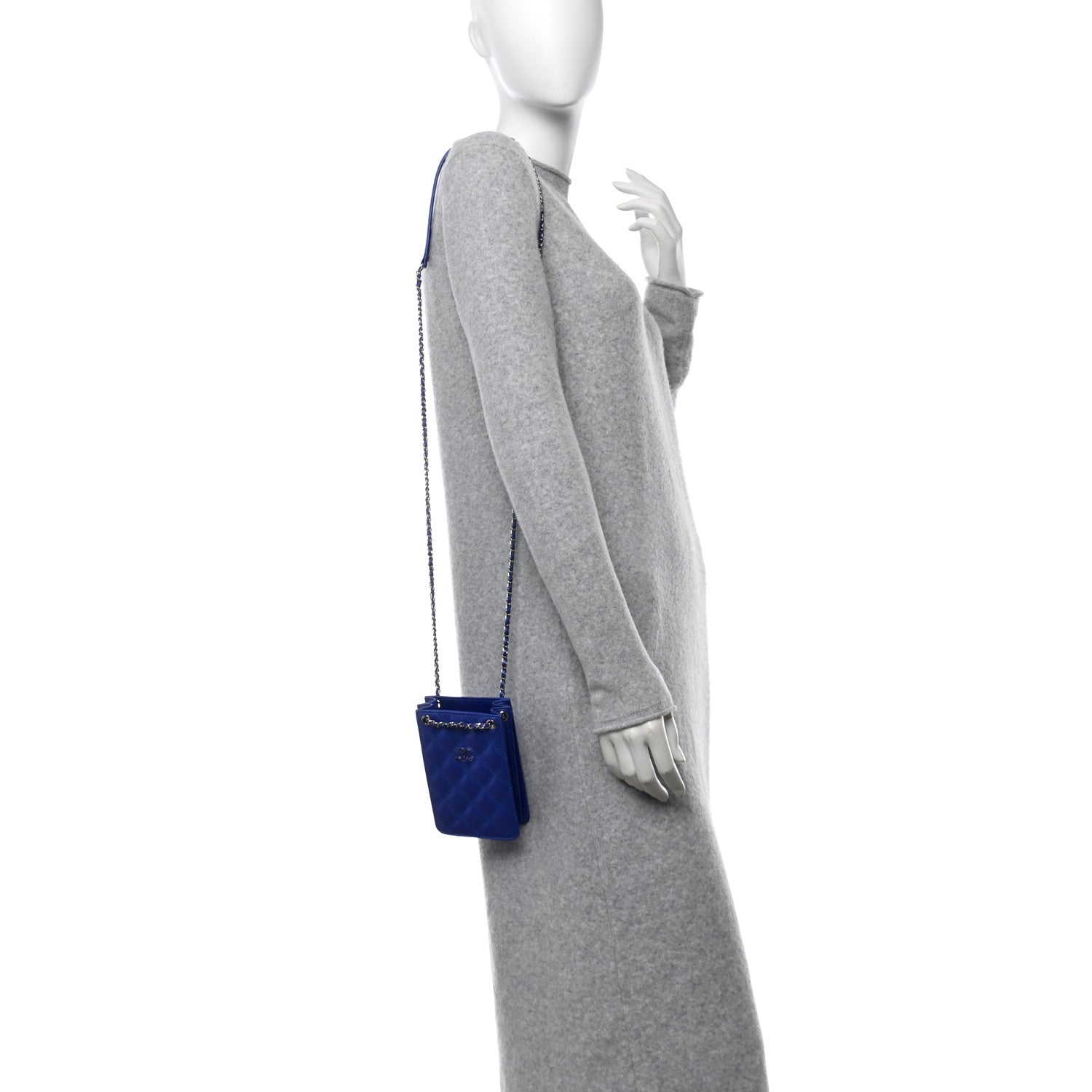 Chanel Calfskin Quilted Crossbody CC Phone Holder Dark Blue 2 of 11