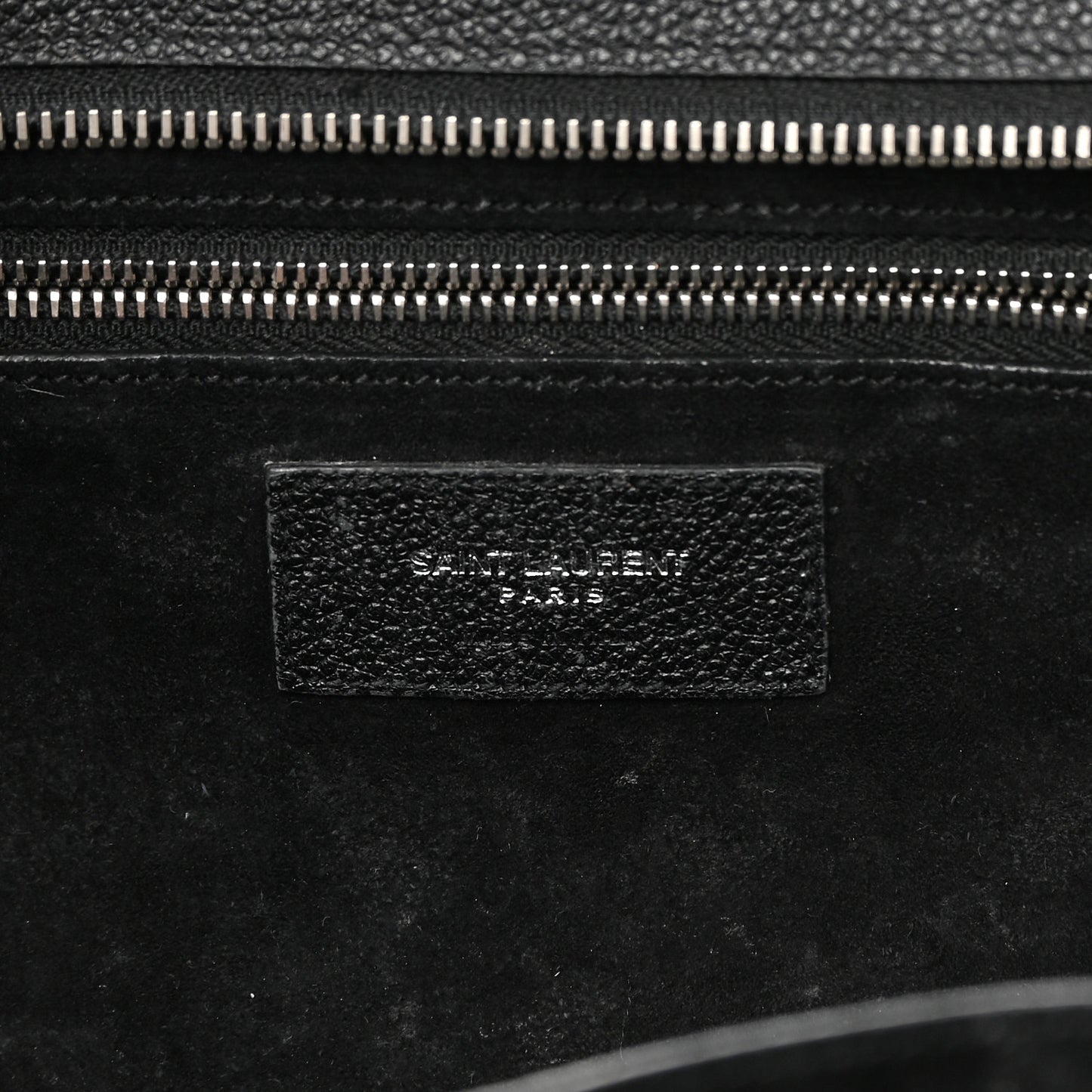 Grained Calfskin Small Cabas Rive Gauche Black