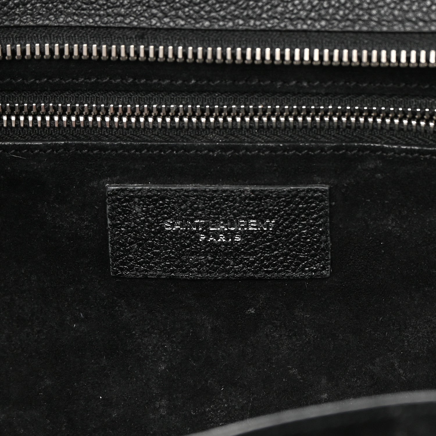 Saint Laurent Grained Calfskin Small Cabas Rive Gauche Black 6 of 17