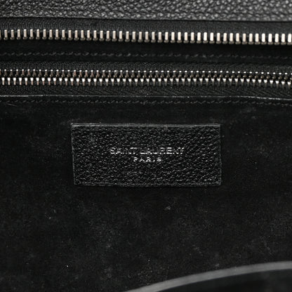 Saint Laurent Grained Calfskin Small Cabas Rive Gauche Black 6 of 17