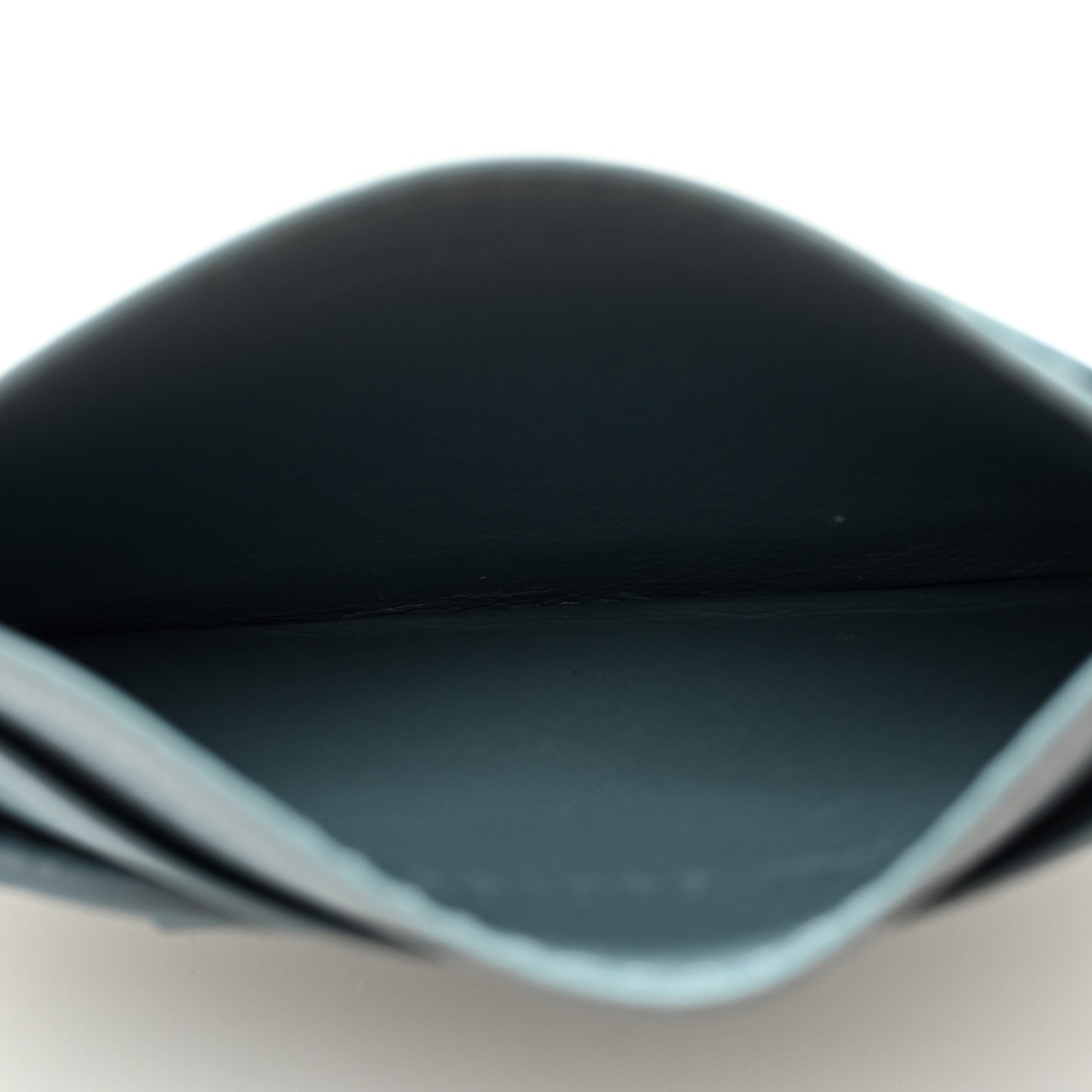 Grained Calfskin Neo Classic Silver Hardware City Card Holder Blue Grey