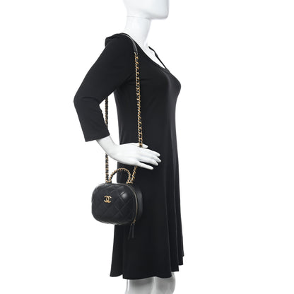 Chanel Lambskin Quilted Small CC Bubble Vanity Case Black 2 of 11